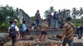 Satu Bulan Pengerjaan, Kerangka Jembatan Bonjing Telah Terhubung